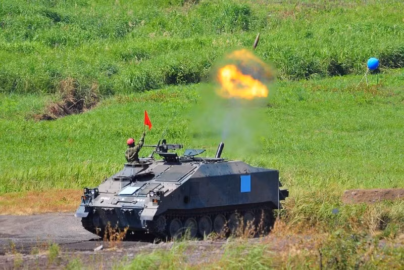 Ngoài hoả lực chính, Type 96 còn được trang bị một khẩu súng máy để tự vệ có cỡ nòng 12,7mm. Tầm hoạt động tối đa của khẩu cối tự hành này vào khoảng 300 km. Nguồn ảnh: Defense.