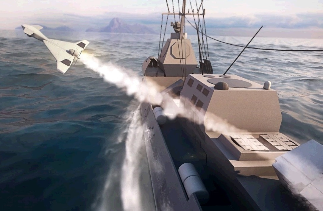 Việc trang bị động cơ tên lửa đẩy để cất cánh khiến Harop có thể được triển khai từ bất cứ cơ cấu phóng nào mà không cất thiết phải có đường băng. Nguồn ảnh: Pinterest.