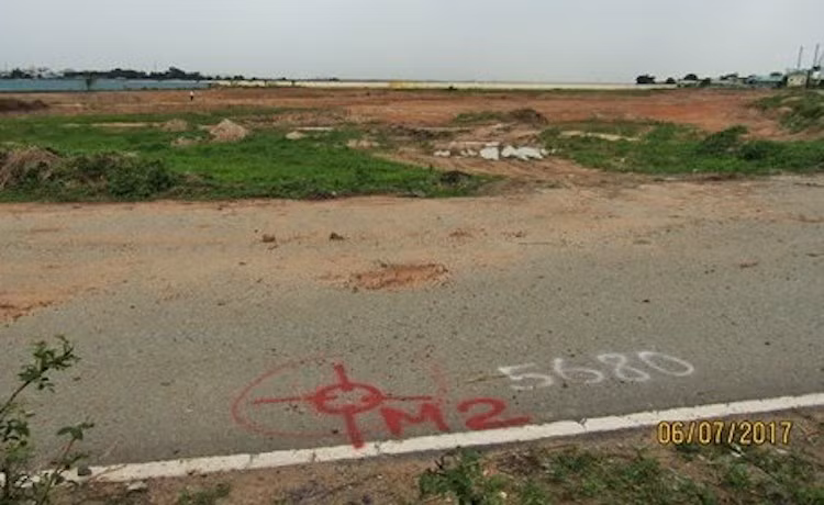 Toàn cảnh khu vực tìm kiếm, phần lớn diện tích khu vực quanh đường bao đã bị san lấp mặt bằng để thi công các công trình.