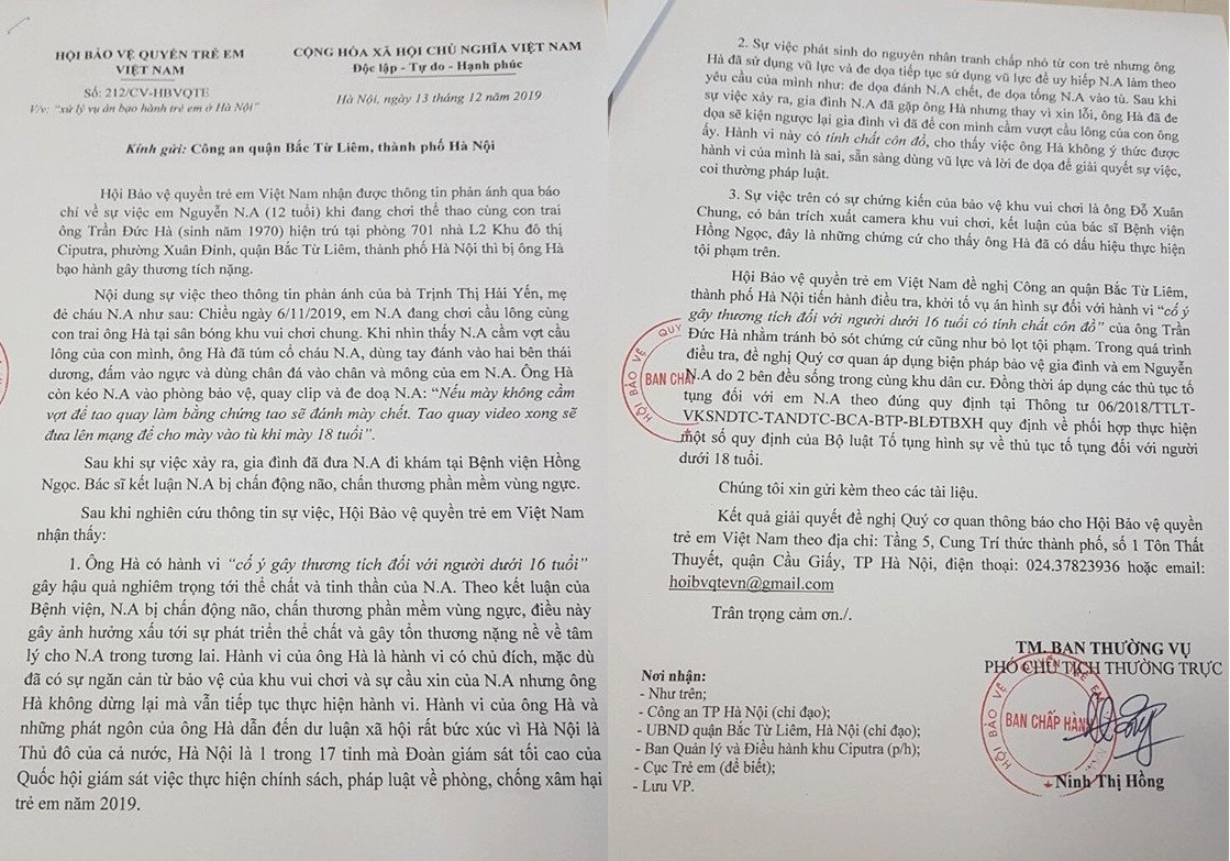 Be 12 tuoi bi danh chan dong nao: Hoi Bao ve Quyen tre em de nghi khoi to-Hinh-2