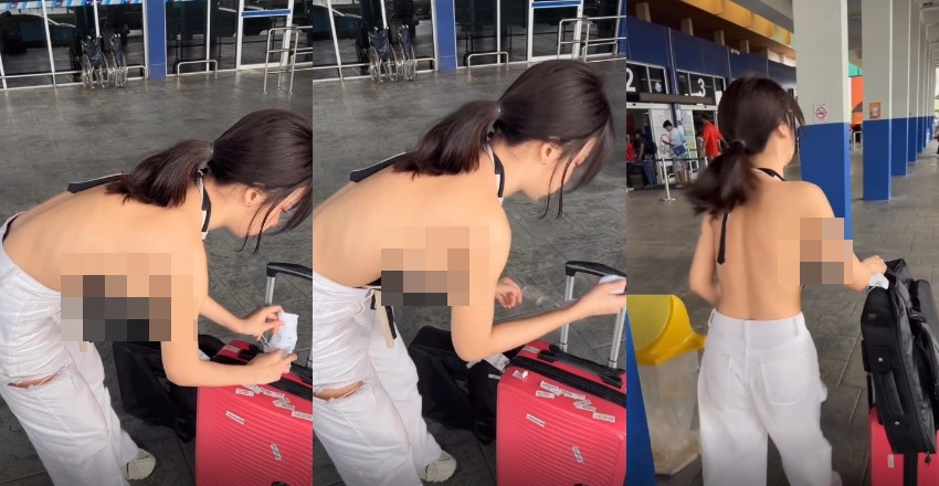 Cách đó vài ngày, Thanaporn Onseng từng gây xôn xao khi mặc như không mặc, để lộ điểm nhạy cảm ở sân bay.