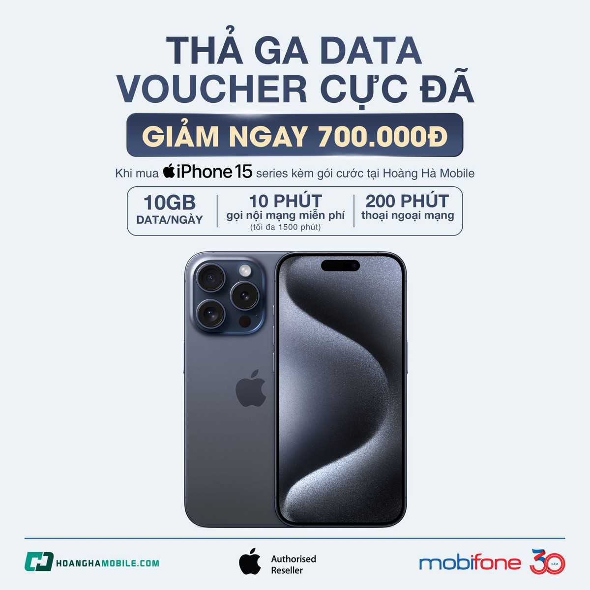 Tan huong data toc do cao len toi 10 Gbps/ngay di kem uu dai cuc sau khi mua iPhone 15 series