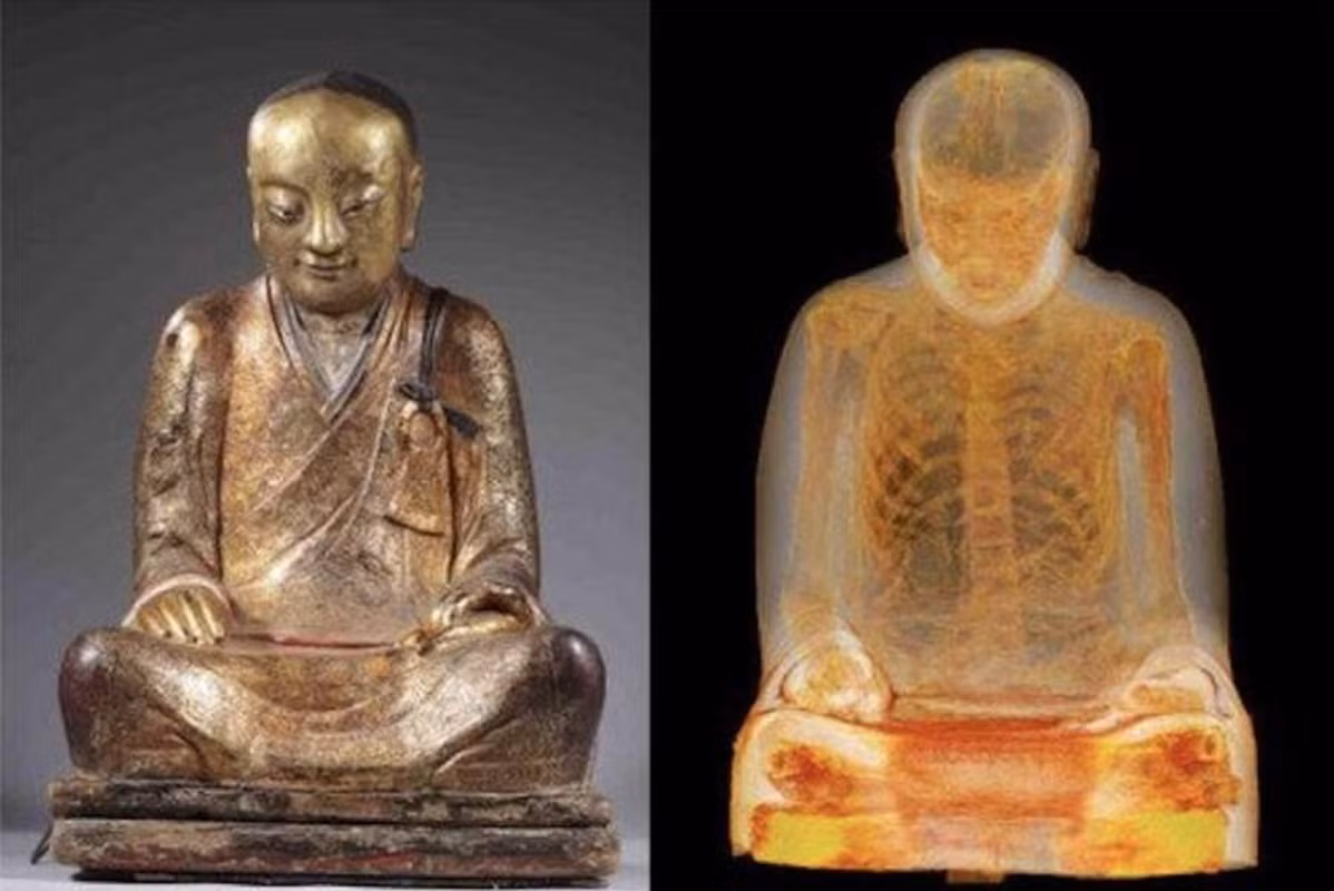 Do thứ đó không giống chất liệu tạo nên pho tượng Phật nên các chuyên gia quyết định đưa tượng Phật đến Trung tâm Y tế Meander ở thành phố Amersfoort để tiến hành việc chụp cắt lớp CT nhằm kiểm tra xem bên trong che giấu bí mật gì.