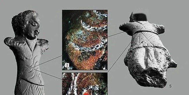 Khi kiểm tra bức tượng, các chuyên gia xác định thành phần gồm: 62,1% đồng, 15,3% thiếc, 15,2% chì và kẽm là 7,4%. Qua đó, các chuyên gia nhận định bức tượng này được làm từ nhiều thành phần cho thấy đây là kỹ thuật khá phức tạp được người xưa thực hiện. Ảnh: Sohu.