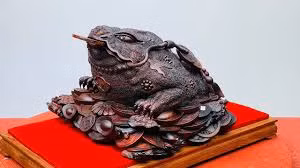 Nhiều gia đình bày trí tượng Thiềm Thừ trong nhà để cầu may mắn, chiêu tài hút lộc.