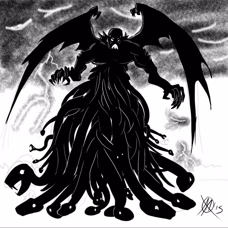 Quái vật Typhon âm mưu lật đổ thần Zeus để trở thành Vua của các vị thần và loài người, thống trị thế giới. Sau những cuộc chiến cam go, ác liệt, thần Zeus đã dùng sấm sét khiến Typhon bị giam cầm dưới lòng núi lửa Etna.