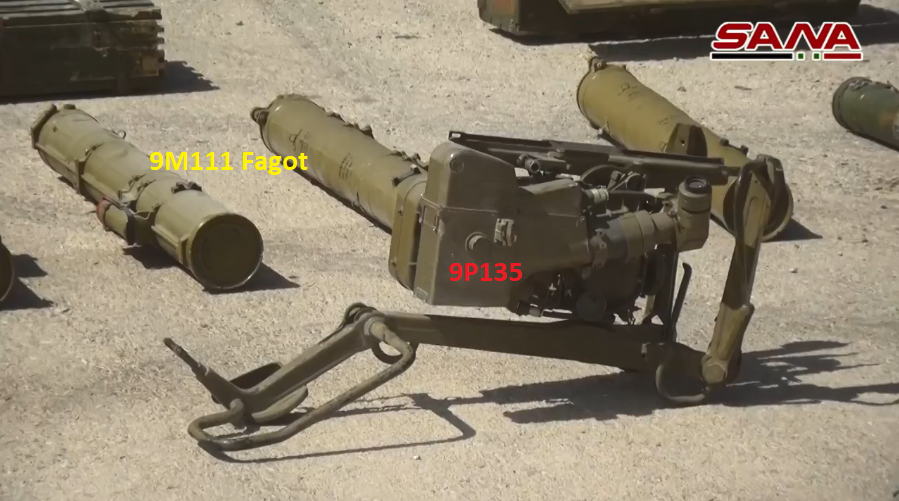 Tổ hợp tên lửa chống tăng dẫn đường 9K111 Fagot do Bungari sản xuất với đạn tên lửa 9M111 và bệ phóng 9P135. Nguồn ảnh: SANA.