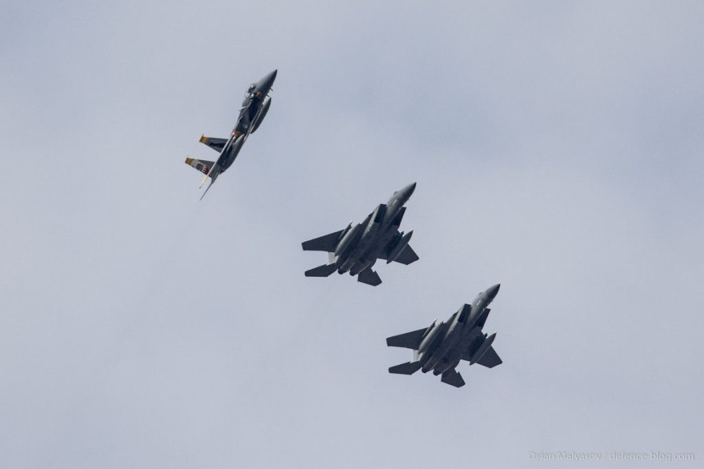 Clear Sky – 2018 cũng là lần đầu tiên ghi nhận Mỹ triển khai chiến đấu cơ hạng nặng đến Ukraine tham gia một cuộc tập trận điều chưa từng xảy ra trong quá khứ, mà đối với Moscow đây được xem là hành động thách thức an ninh trong khu vực. Nguồn ảnh: Dylan Malyasov.