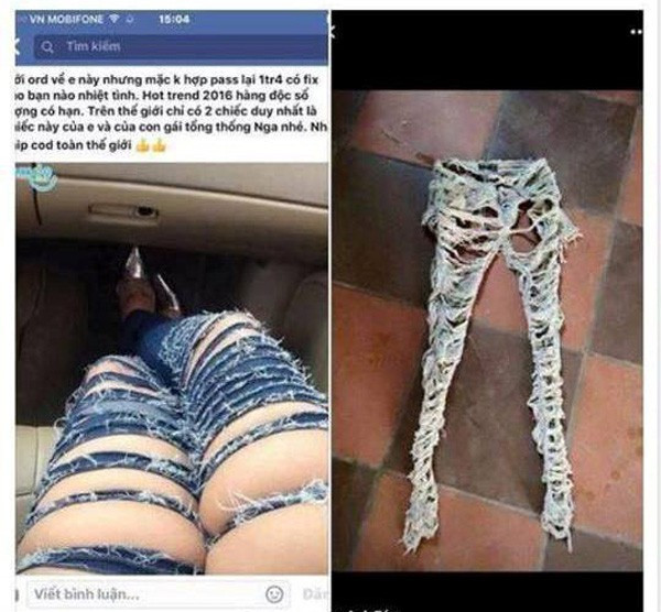 Mẫu quần jeans rách bị gọi tên thảm họa thời trang nhiều hơn cả. Mặc những chiếc quần như này, thay vì được khen cool ngầu, cô bị dân mạng “ném đá” không thương tiếc.