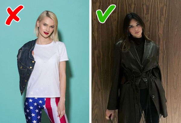 Hơn nữa, quần họa tiết sặc sỡ thường mang lại cảm giác như cơ thể người mặc trông lớn hơn. Trường hợp vòng 2, vòng 3 không thực sự hoàn hảo, chị em nên lựa chọn legging màu trơn hoặc tối màu sẽ che khuyết điểm rất tốt.