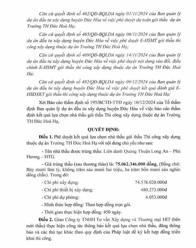 Long An: Liên danh 3 thành viên trúng gói xây dựng trường Đức Hòa Hạ 75 tỷ - Hình 2 Long An: Lien danh 3 thanh vien trung goi xay dung truong Duc Hoa Ha 75 ty-Hinh-2