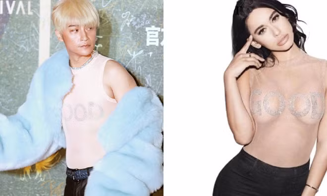 Chiếc áo xuyên thấu được "Nhĩ Thái" diện trên thảm đỏ thực chất là một thiết kế dành cho nữ. Bộ trang phục này đã khiến tài tử bị cư dân mạng ném đá không thương tiếc.