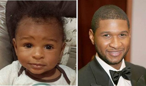 Usher và “bản sao nhí” của mình.