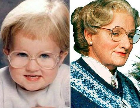 Em bé đáng yêu như hóa thân vào nhân vật bà Doubtfire của Robin Williams.