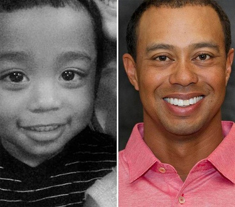 Nếu không giải thích, có lẽ ai cũng nhầm tưởng em bé này là Tiger Woods hồi bé.