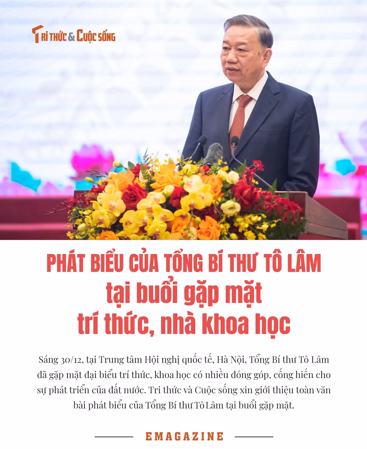 Toan van phat bieu cua Tong Bi thu tai buoi gap mat Tri thuc, nha khoa hoc