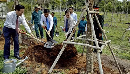 Sáng mùng 5 Tết (ngày 12/2), Bí thư Thành ủy TP HCM Đinh La Thăng dự buổi họp mặt truyền thống Cách mạng Sài Gòn - Chợ Lớn - Gia Định, cùng các lãnh đạo thành phố trồng cây lưu niệm, rồi dâng hương tại đền Liệt sĩ Bến Dược và đền thờ Gia Định .