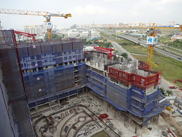 Gia công lắp đặt coffa & cốt thép cột dầm sàn tầng 7 - 8 – Block A . Gia công lắp đặt coffa & thép cột vách tầng 10-11 – Block B