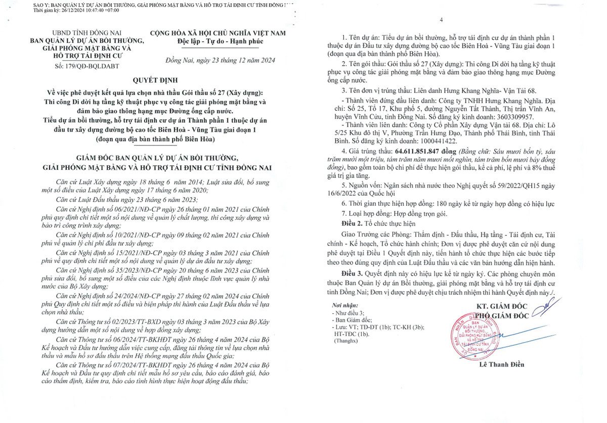Đồng Nai: Cty Hưng Khang Nghĩa trúng 2 gói thầu hơn 192 tỷ trong một ngày - Hình 5 Dong Nai: Cty Hung Khang Nghia trung 2 goi thau hon 192 ty trong mot ngay-Hinh-5