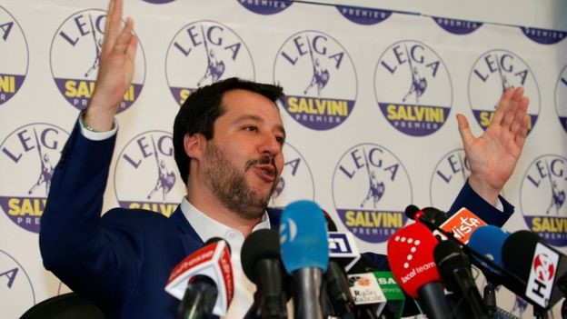 Lãnh đạo của League, Matteo Salvini . Ảnh: Reuters.