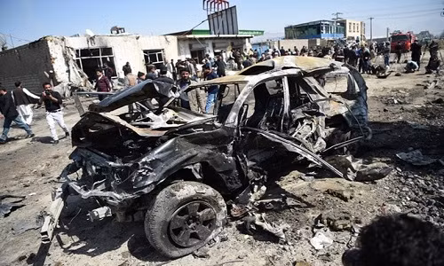 Hiện trường một vụ đánh bom tại Afghanistan.