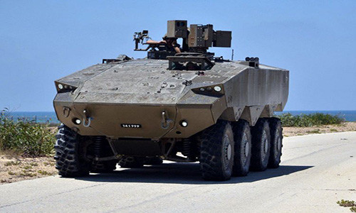 Nguyên mẫu Eitan 8 bánh đầu tiên của Israel lần đầu được tiết lộ vào tháng 8/2016. Ảnh: Bộ Quốc phòng Israel.