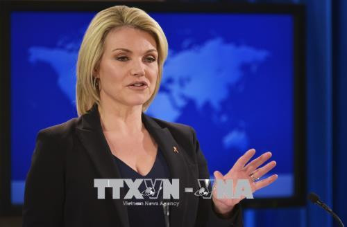 Người phát ngôn Bộ Ngoại giao Mỹ Heather Nauert.