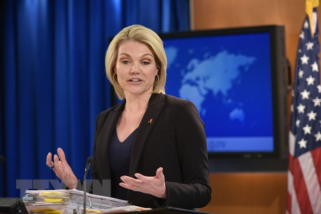 Người phát ngôn Bộ Ngoại giao Mỹ Heather Nauert.