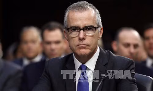 Phó Giám đốc FBI Andrew McCabe tại phiên điều trần ở Washington, DC ngày 7/6/2017. Ảnh: The Guardian/TTXVN