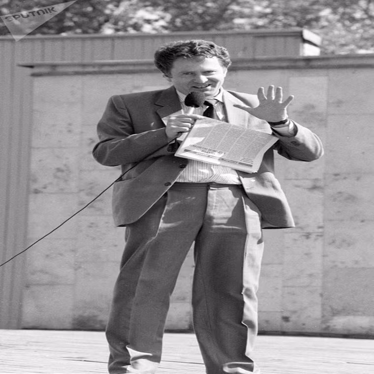 Ông Zhirinovsky phát biểu khi tham dự một sự kiện về tự do báo chí tại công viên Gorky ở thủ đô Moscow.