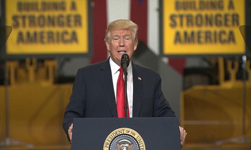 Tổng thống Donald Trump phát biểu tại bang Ohio. Ảnh: ABC News.