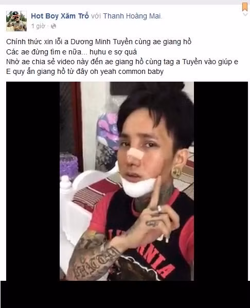 Sau đoạn clip thách thức của Hoàng Anh, Dương Minh Tuyền cũng đáp trả bằng một clip ngắn khác, đồng thời trên mạng cũng lan truyền một clip, luồng thông tin khác với nội dung: Vì quá ghét Hoàng Anh mà dân giang hồ đang ráo riết truy tìm, đồng thời có người treo thưởng điện thoại Vertu cho ai "xử lý" được Hoàng Anh. Chỉ vài ngày sau khi thông tin này được lan truyền, Hoàng Anh xuất hiệnn trong một đoạn clip công khai xin lỗi tất cả mọi người với khuôn mặt biến dạng.