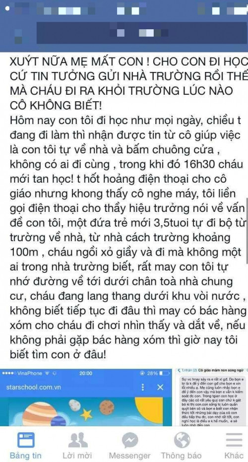 Truong mam non de tre tu bo ve, phu huynh hoang so