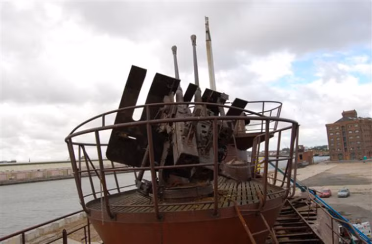 Tháp pháo 20mm Flak 30 - vũ khí duy nhất trên tàu ngầm diesel-điện U-534 vẫn còn nguyên vẹn theo thời gian. Nguồn ảnh: The Vintage News.