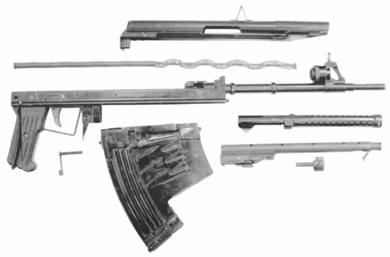 APS vẫn sử dụng cơ chế lên đạn bằng khí nén tương tự như trên các dòng AK nhưng được sửa đổi để có thể bắn được dưới nước, cấu tạo của súng cũng khá đơn giản và được làm hoàn toàn bằng kim loại chỉ có ốp tay và hộp tiếp đạn là sử dụng vật liệu tổng hợp. APS cũng được đánh giá là không quá khó để bảo dưỡng hoặc khó sử dụng như một số dòng súng bắn dưới nước trước đó của Liên Xô. Nguồn ảnh: guns.allzip.org.