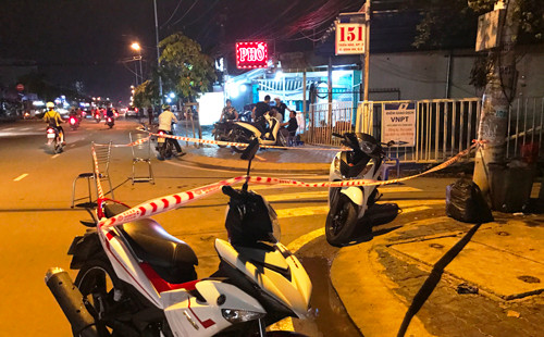 Vị trí trước hẻm 151 đường Trần Não, nơi nạn nhân bị đối tượng đuổi theo, dùng dao đâm tử vong.