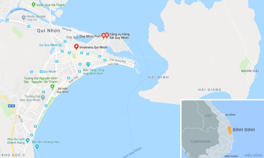 Cảng Quy Nhơn. Ảnh: Google Maps.