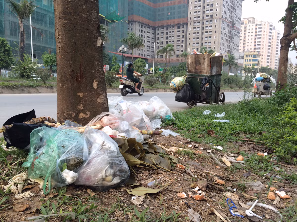 Rac thai bi vut bua bai khien duong pho Ha Noi nhin nhu lang que-Hinh-5