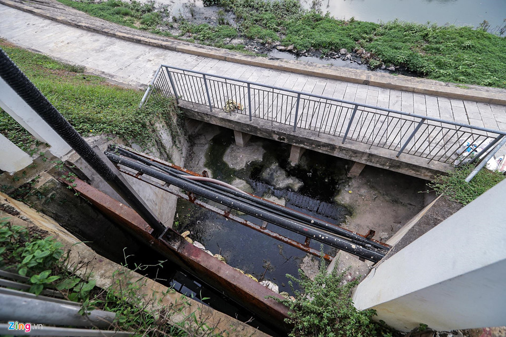 Khu vực cửa cống tiếp giáp với đường Lê Văn Lương, nước thải tù đọng không có lối thoát trở thành nơi ruồi muỗi sinh sản và phát triển.