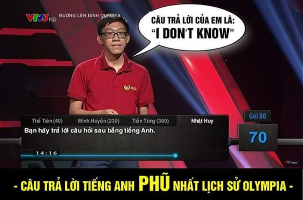 Câu trả lời tiếng Anh 'phũ' nhất lịch sử Olympia