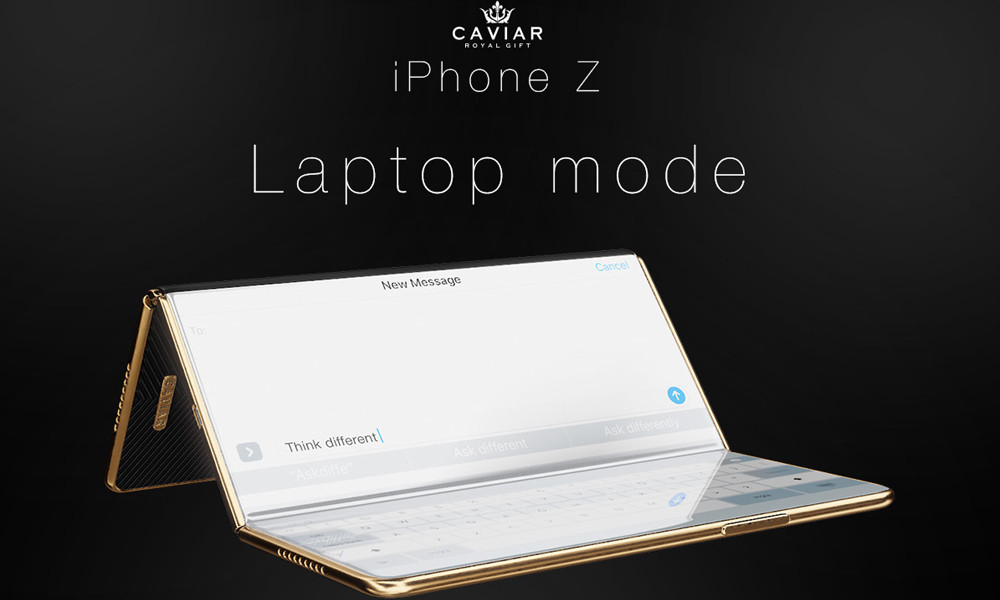 Ở chế độ Laptop mode, 3 phần màn hình sẽ được dựng chéo nhau góc tương ứng khoảng gần 300° và 130°. Một phần của màn hình sẽ được tận dụng làm bàn phím. Kích thước màn hình lúc này đạt 68,8mm x 153mm.