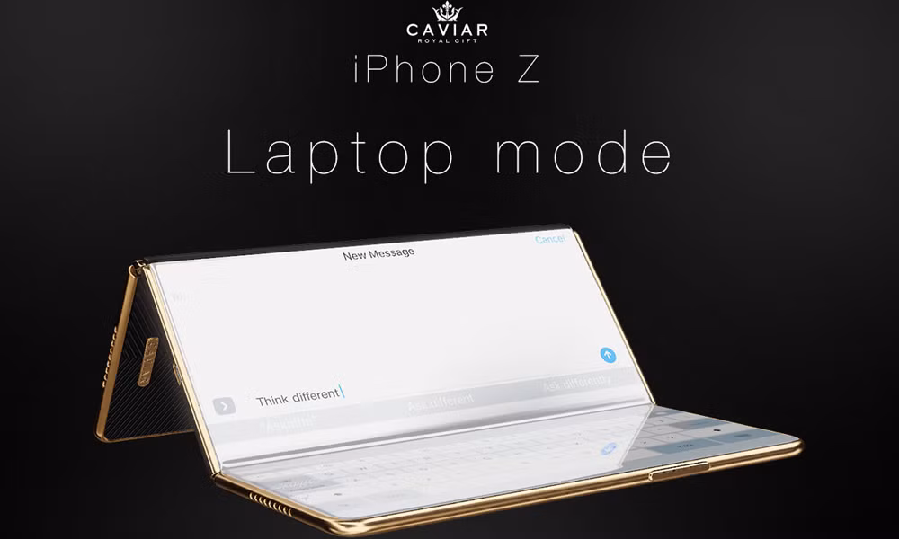 Ở chế độ Laptop mode, 3 phần màn hình sẽ được dựng chéo nhau góc tương ứng khoảng gần 300° và 130°. Một phần của màn hình sẽ được tận dụng làm bàn phím. Kích thước màn hình lúc này đạt 68,8mm x 153mm.