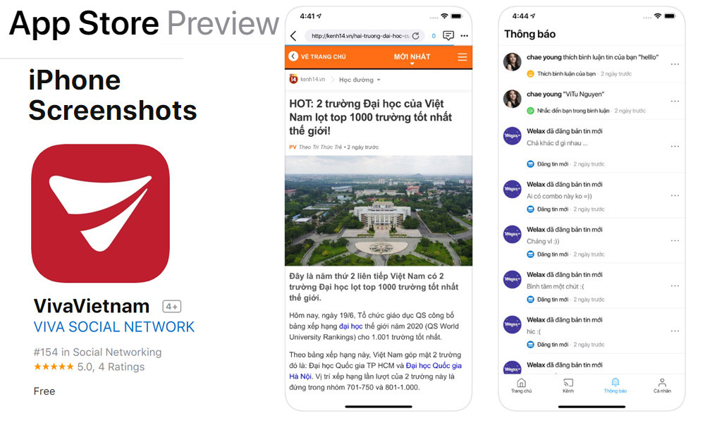 Hiện tại trên các hệ thống Google Play Store và Apple Store đều đã xuất hiện ứng dụng VivaVietnam. Tuy nhiên sau khi tải về, người dùng không thể tự đăng nhập mà vẫn cần phải có mã giới thiệu. Điều đó chứng tỏ mạng xã hội này đang trong giai đoạn thử nghiệm nội bộ và chuẩn bị sẵn sàng ra mắt công chúng trong thời gian rất gần.