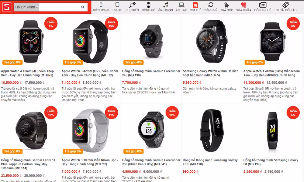 Không chỉ giảm giá điện thoại, các chuỗi bán lẻ công nghệ còn thi nhau khuyến mại sập sàn các thiết bị đeo công nghệ như đồng hồ thông minh, vòng tay theo dõi sức khỏe.