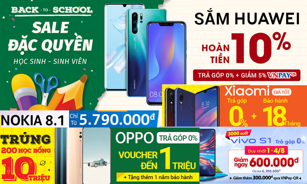 Các hãng khác như Oppo, Vivo, Huawei, Xiaomi… và ngay cả iPhone cũng đưa ra nhiều chương trình khuyến mại giảm giá tháng cô hồn hấp dẫn.