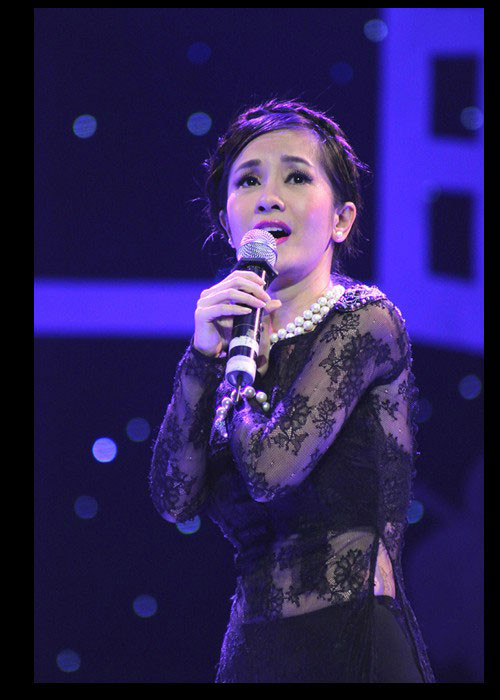 Hồng Nhung nhiều lần gây ấn tượng khi mặc trang phục truyền thống. Tuy nhiên, cô cũng từng mất điểm vì mẫu áo dài ren xuyên thấu. Ảnh: Dân Việt