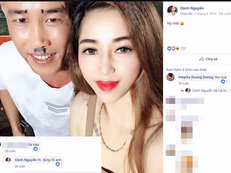Cô gái có tài khoản Facebook tên Oanh Nguyễn cũng từng bị nghi là bạn gái mới của Hiệp Gà.