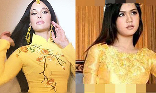 Ca si My mac ao dai khong quan phan cam... van thua xa Ngoc Trinh!