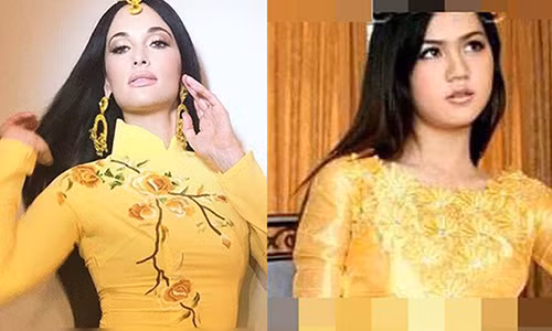 Ca si My mac ao dai khong quan phan cam... van thua xa Ngoc Trinh!