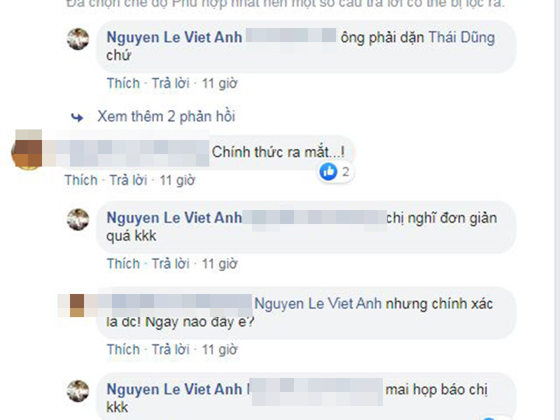 Một người bạn còn úp mở hỏi Việt Anh "chính thức ra mắt". Đáp lại bình luận này, Việt Anh nói: "Chị nghĩ đơn giản quá".